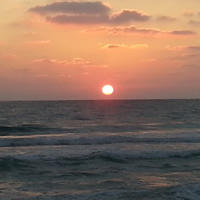 Haifa beach at sunset